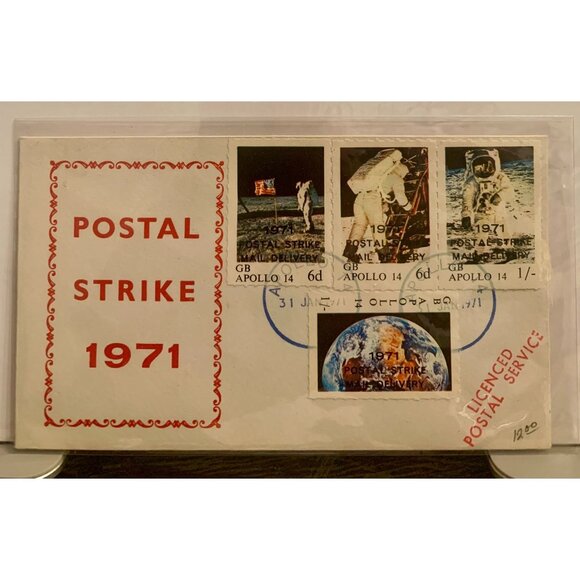 Other - 1971 Postal Strike GB Apollo 14 Mail Delivery Licensed Service Commemorative